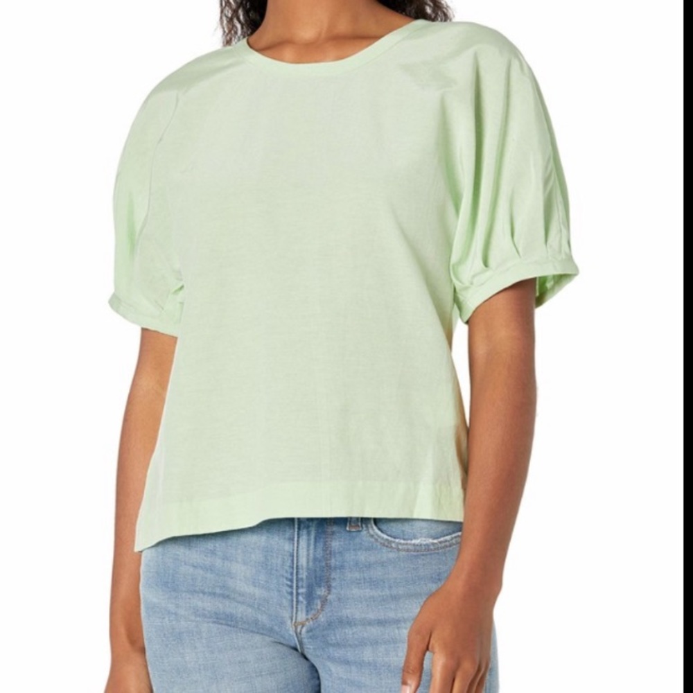 Club Monaco Sculptured Sleeve Mint Green Top Sz S